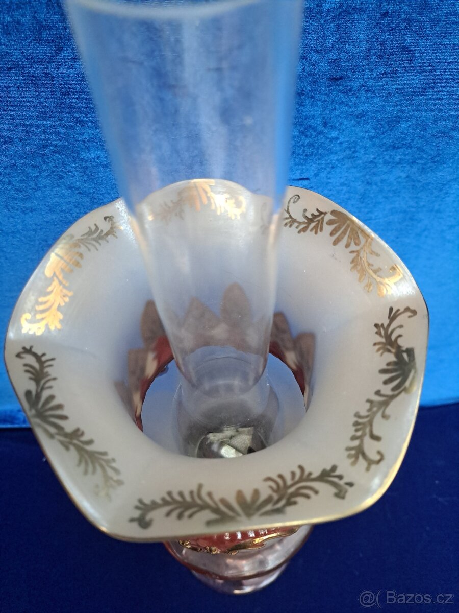 Petrolejová lampa skleněná, medová - 7