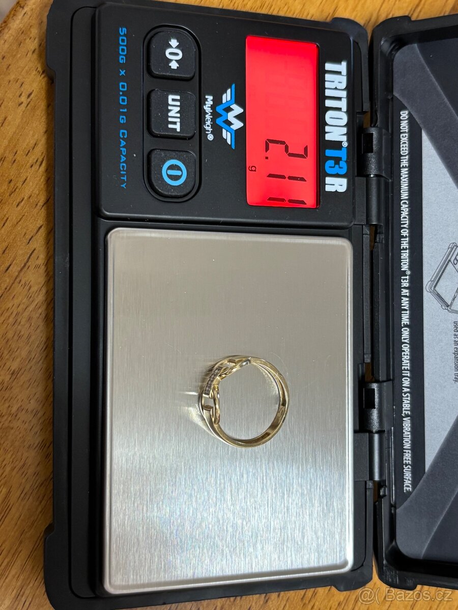 Zlatý dámský prsten 14 kt. 585 váha 2,11 g zlato - 7