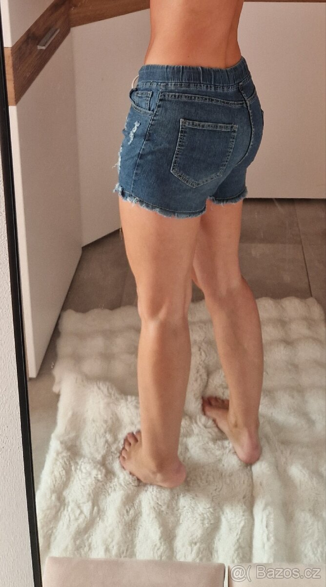 Nové dámské riflové džínové kraťasy šortky vel M - 7