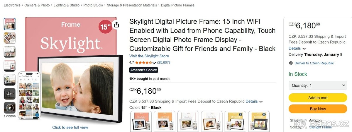 Digitální fotorámeček Skylight Frame 150FAx - 7