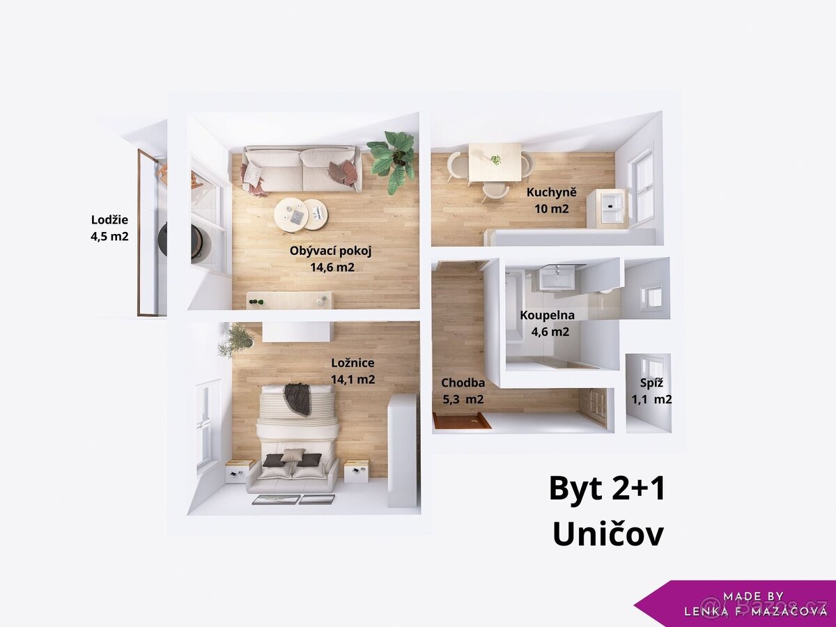 Prodej, byt 2+1, 58 m², Uničov - 7