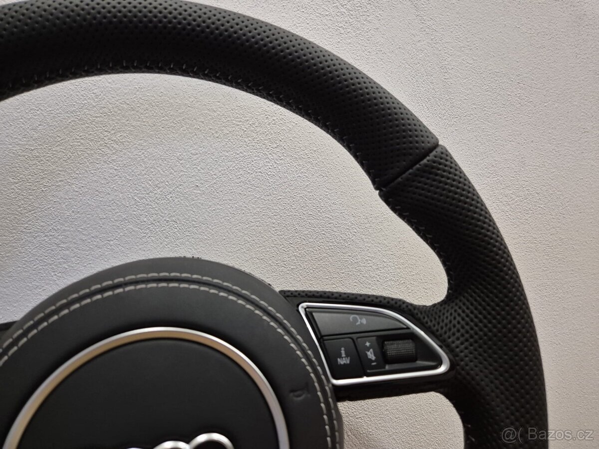 AUDI VOLANT CELO-PERFOROVANY - BIELE PREŠIVANIE - 7