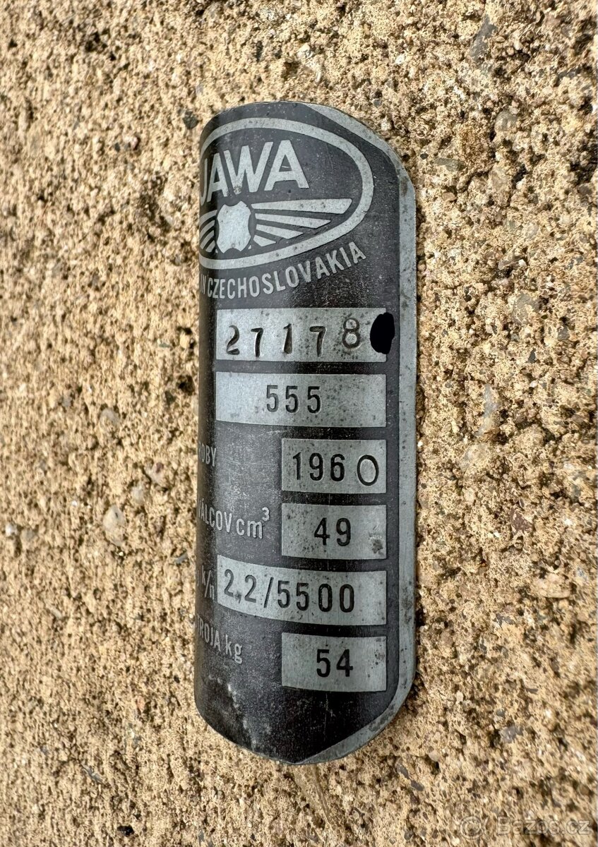 Jawa 50 550 555 pionýr - výrobní štítky - 7