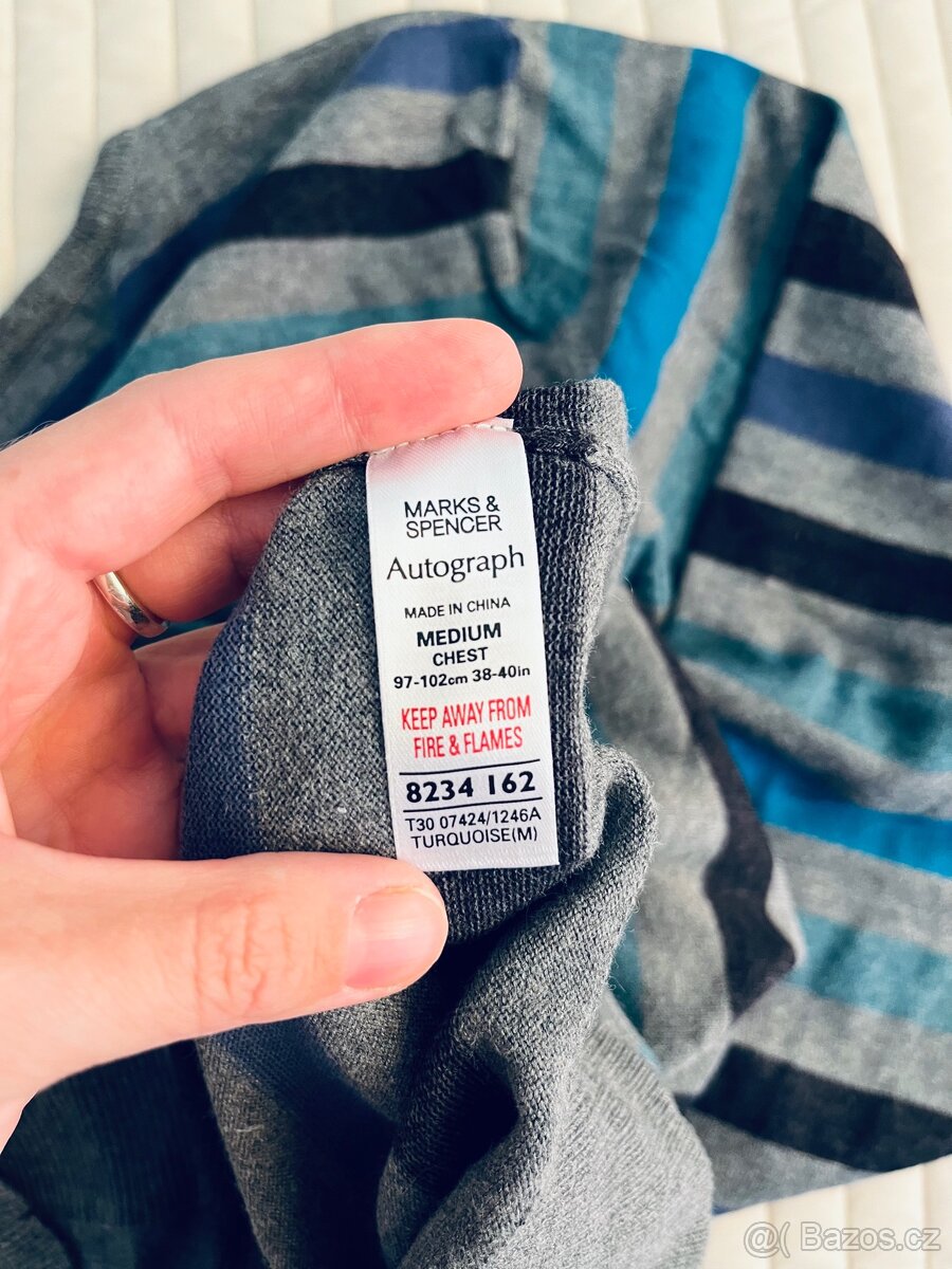 Pánský svetr Marks & Spencer – výborný stav, vel.M - 7