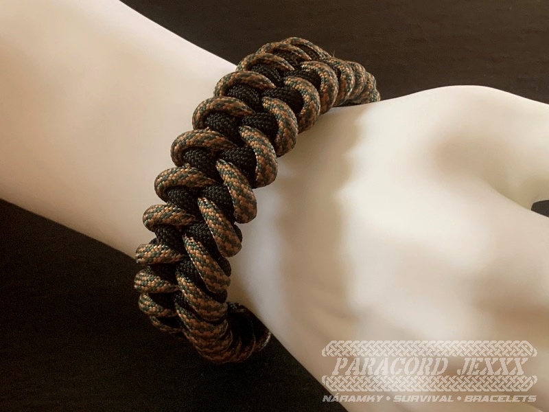 Paracord náramek (20 cm) gold - blue - black - 7
