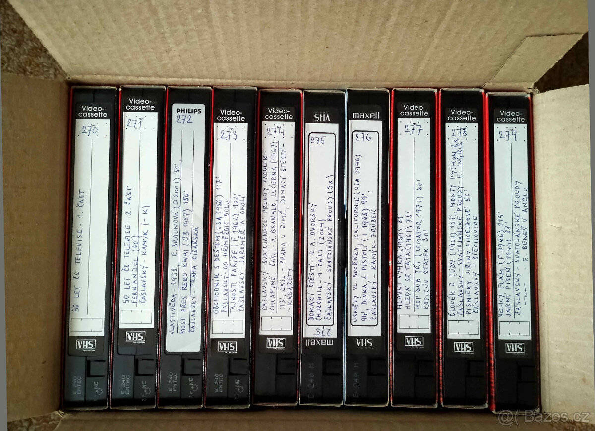 VHS kazety 1x nahrané, popsaný obsah, nikdy nepřehrávané - 7