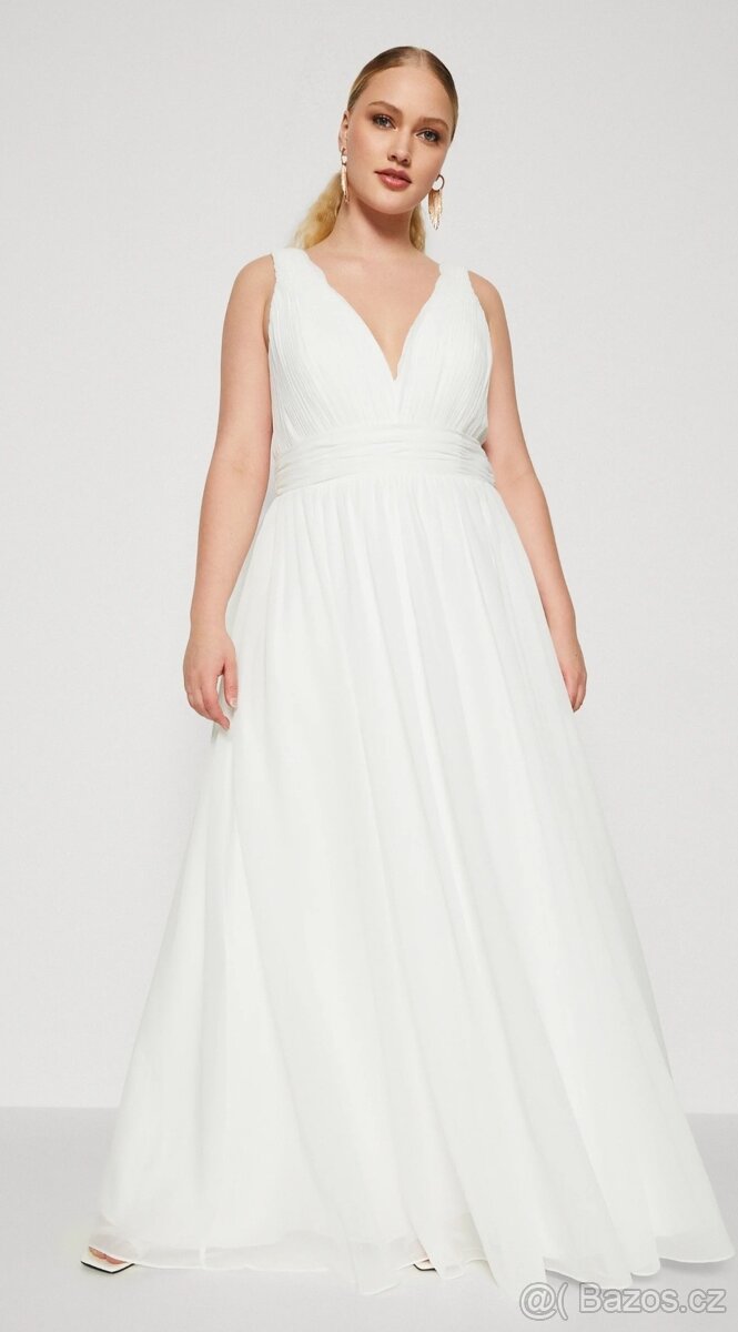 Nové svatební šaty vel. XXL (50/52) - 7