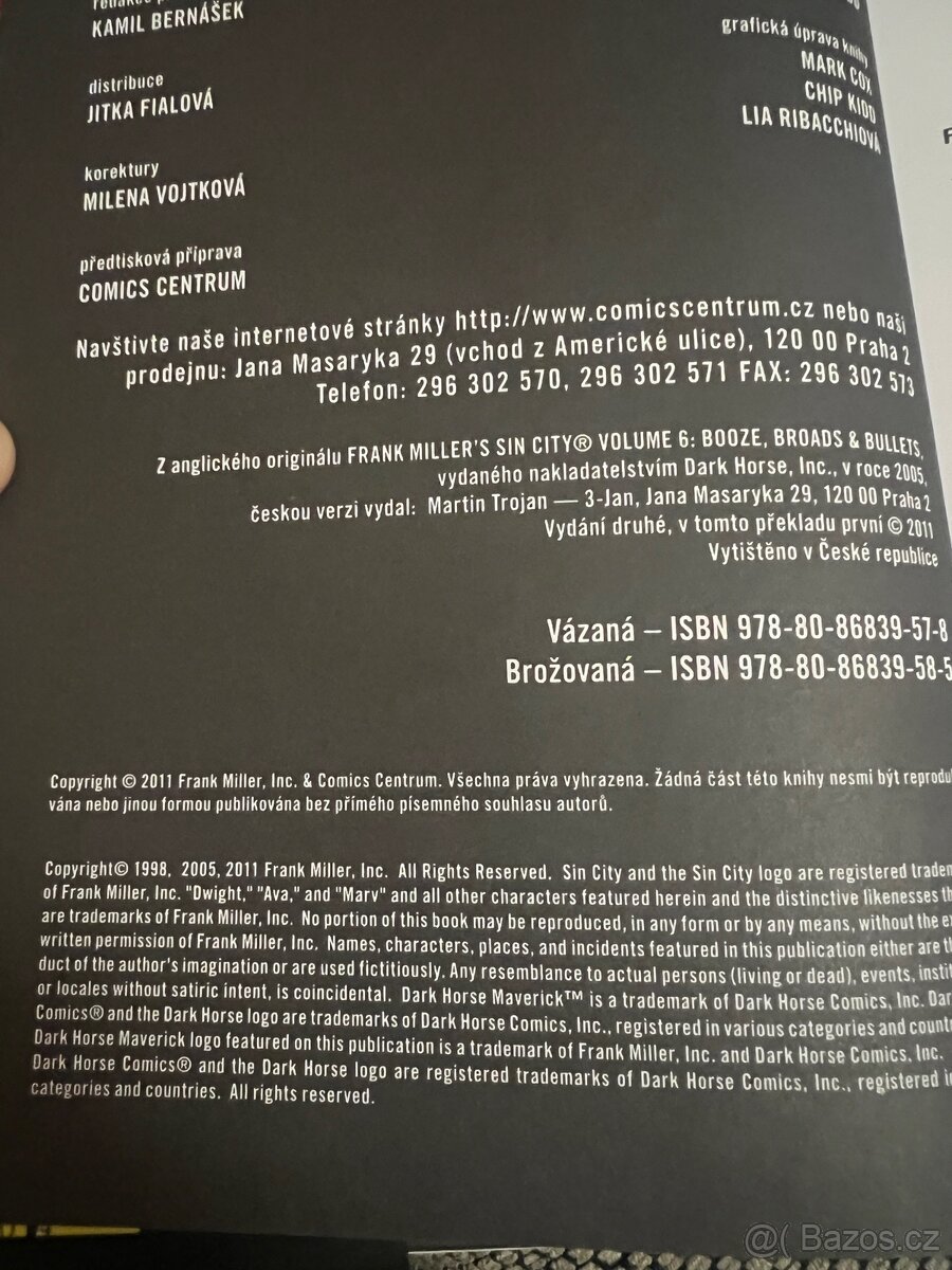 Prodám komiksové knihy Sin City 1, 2, 3, 5, 6, 7 - 7