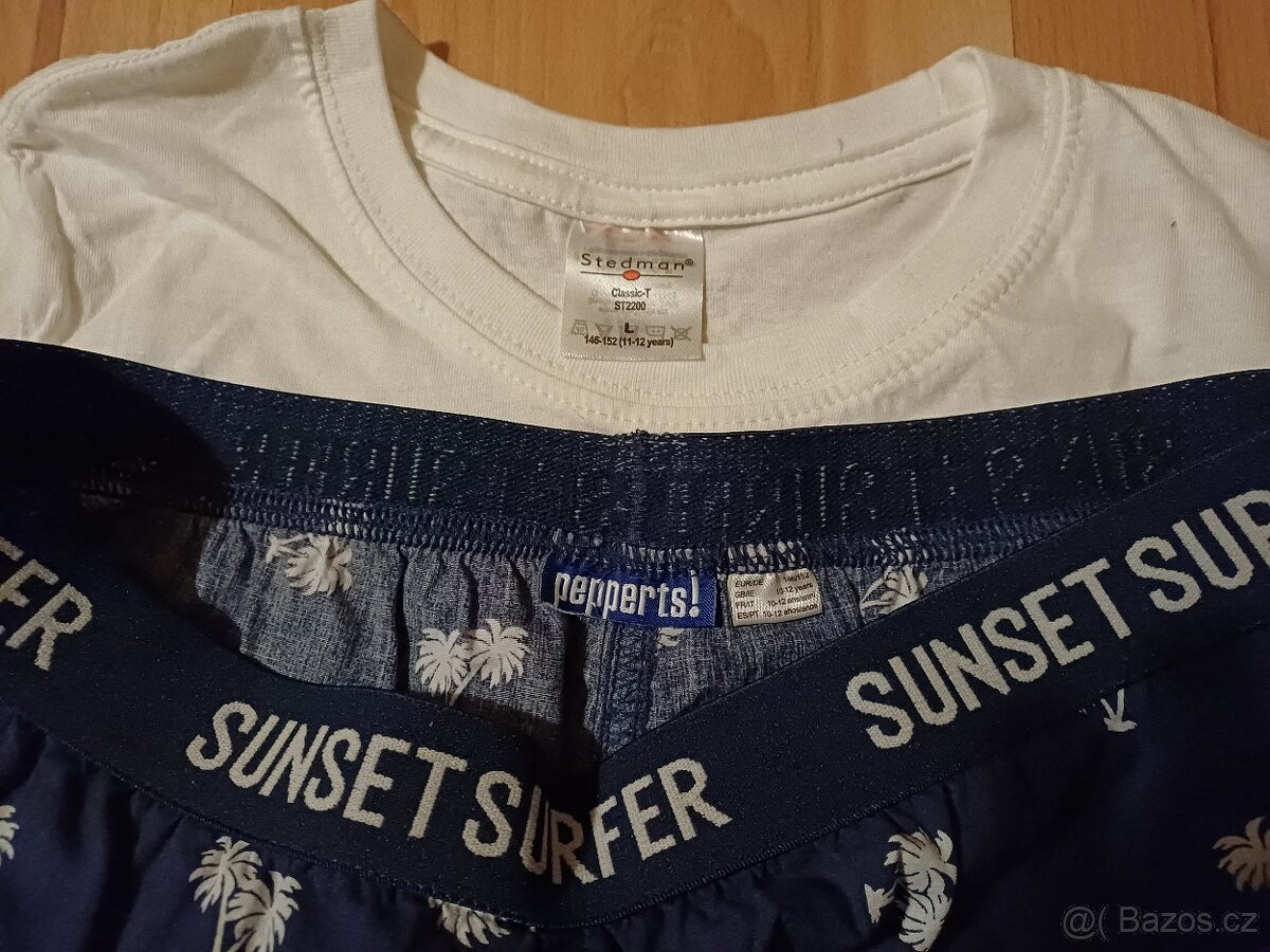 Pyžamko tričko a kraťasy vel. 146/152 - 7