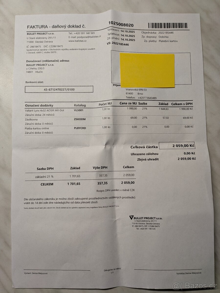 Puškohled Valiant Lynx 4x32 vč. montáže - 7