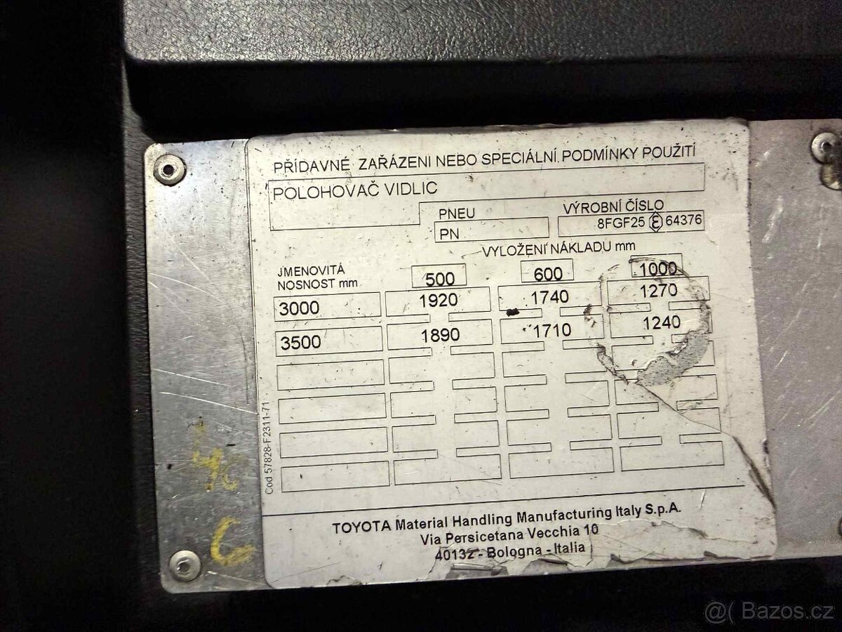 Vysokozdvižný vozík Toyota, 02-8FGF20 s pozicionerem - 7