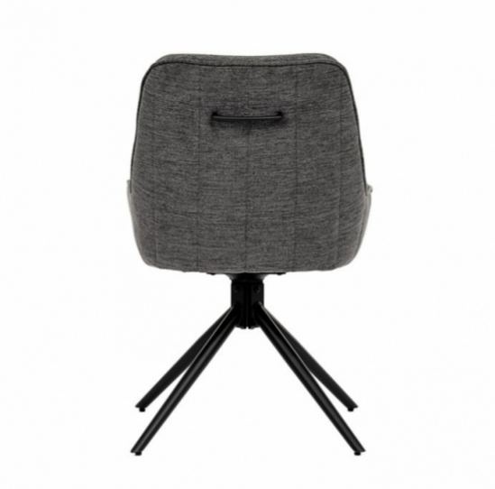 Jídelní otočná židle ze šedé látky - 7