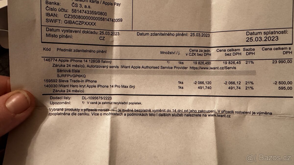 iPhone 14 128gb - stav A++++ - 7