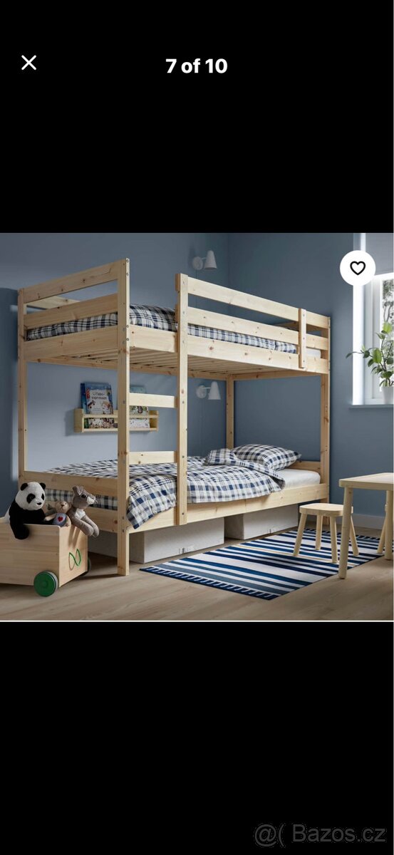 MYDAL Rám dětské palandy borovice + 2x matrace - 7