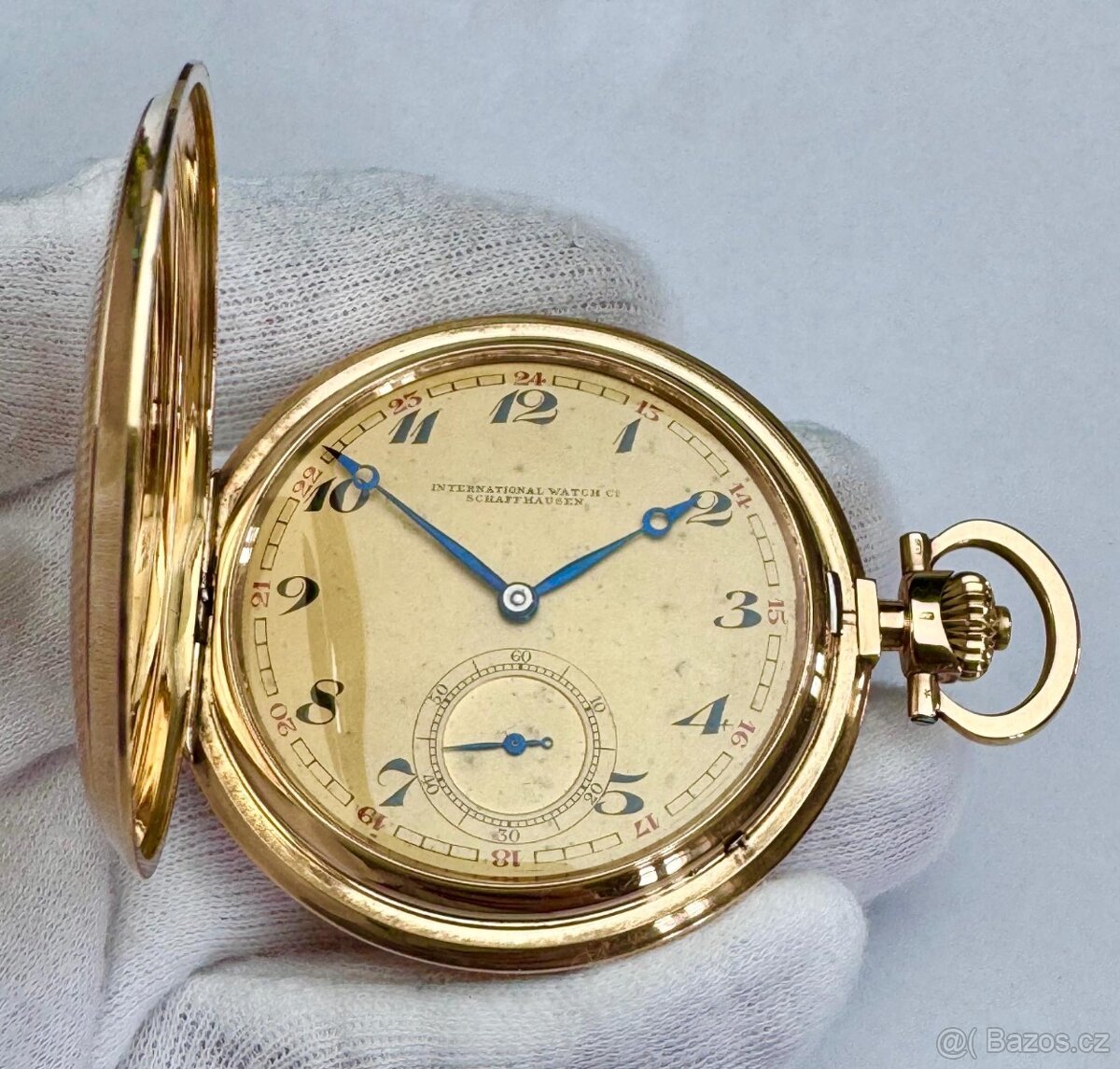 14K CELO ZLATÉ PÁNSKÉ KAPESNÍ HODINKY IWC SCHAFFHAUSEN S ETU - 7