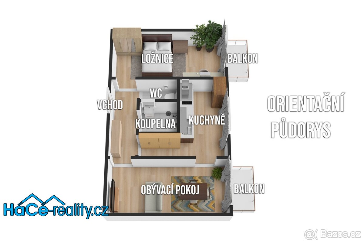 Pronájem bytu 2+kk 52 m², Kostelec nad Orlicí, ev.č. 00134 - 7