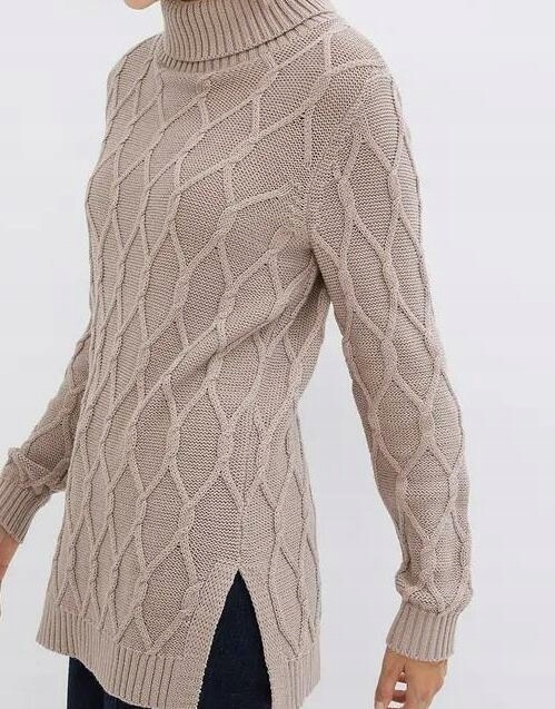 Dlouhý krásný svetr s rolákem 50/54 - 7