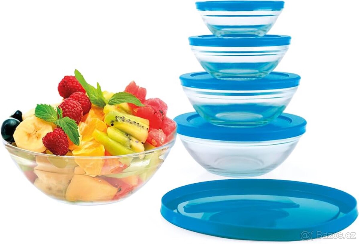 Sada pěti skleněných misek - 7