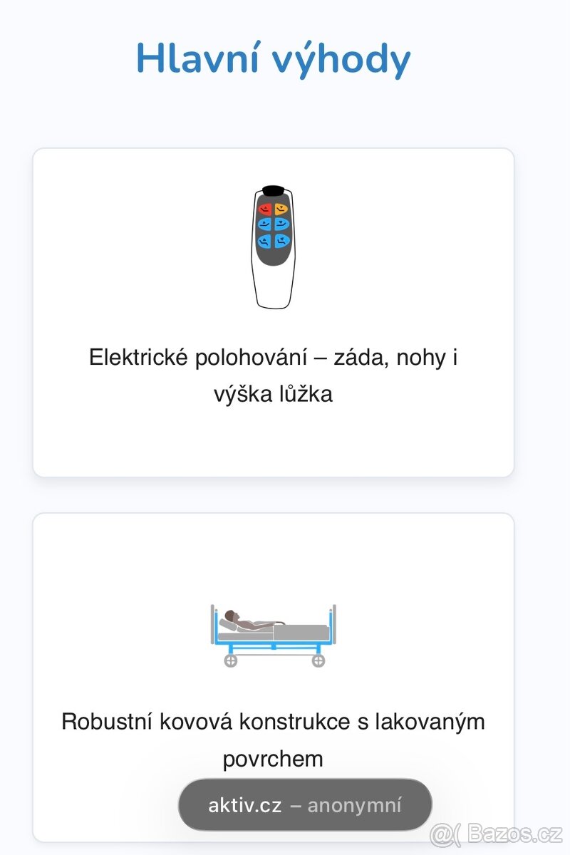 Elektrická polohovací postel LINET 90 × 200 cm - 7