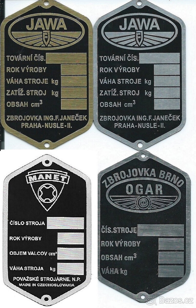 Štítky na Jawa, ČZ, Babetta, Manet... - 7