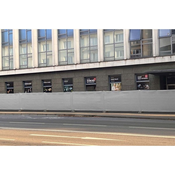 Stínící síť - tkanina na plot světle šedá Kataro - 7