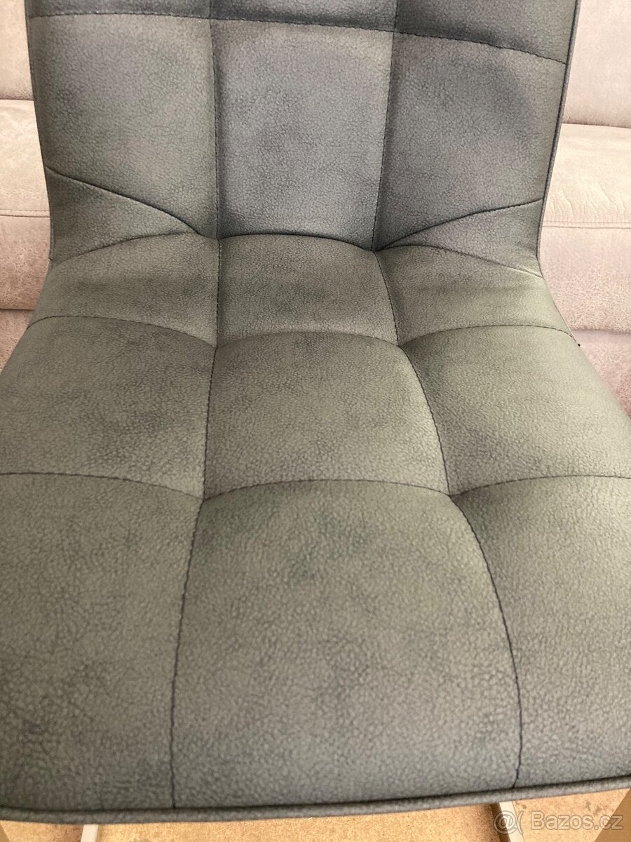 Jídelní kožené židle 5 Ks Nové - 7