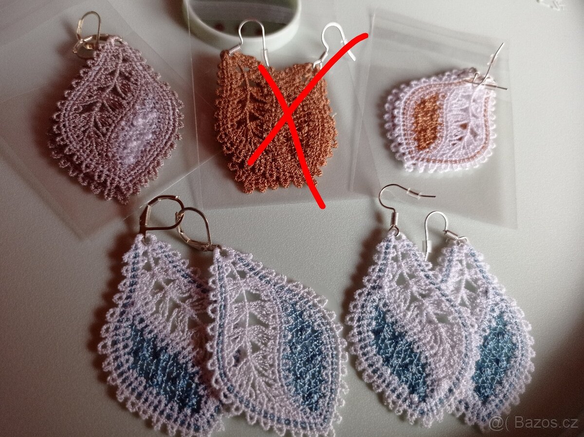 Náušnice krajkové - 7