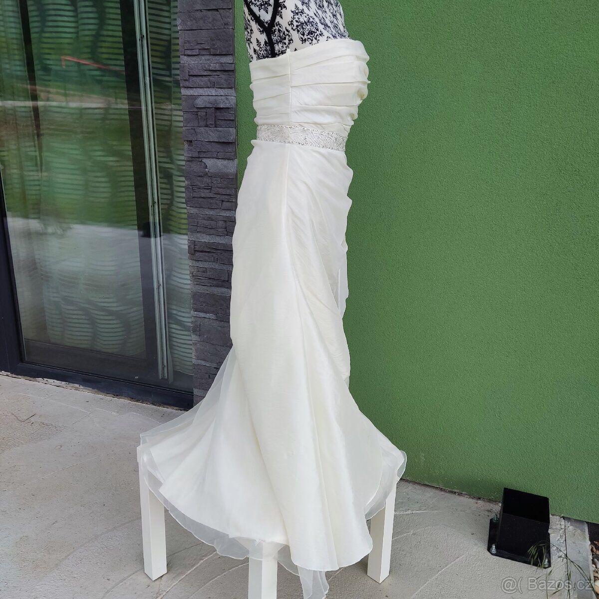 Vanilkové svatební šaty vel. 40 - 7