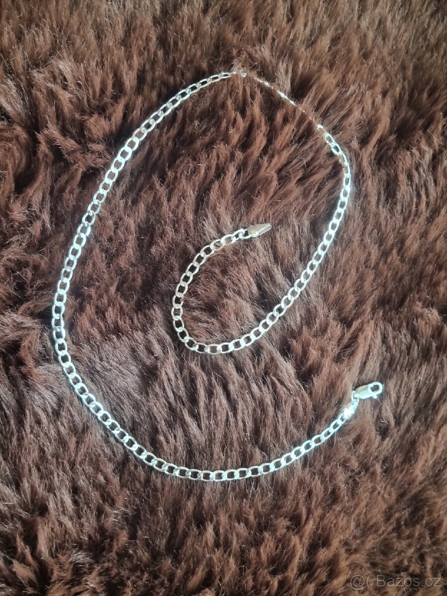 Nový dámský i pánský stříbrný náhrdelník 925 45 cm - 7