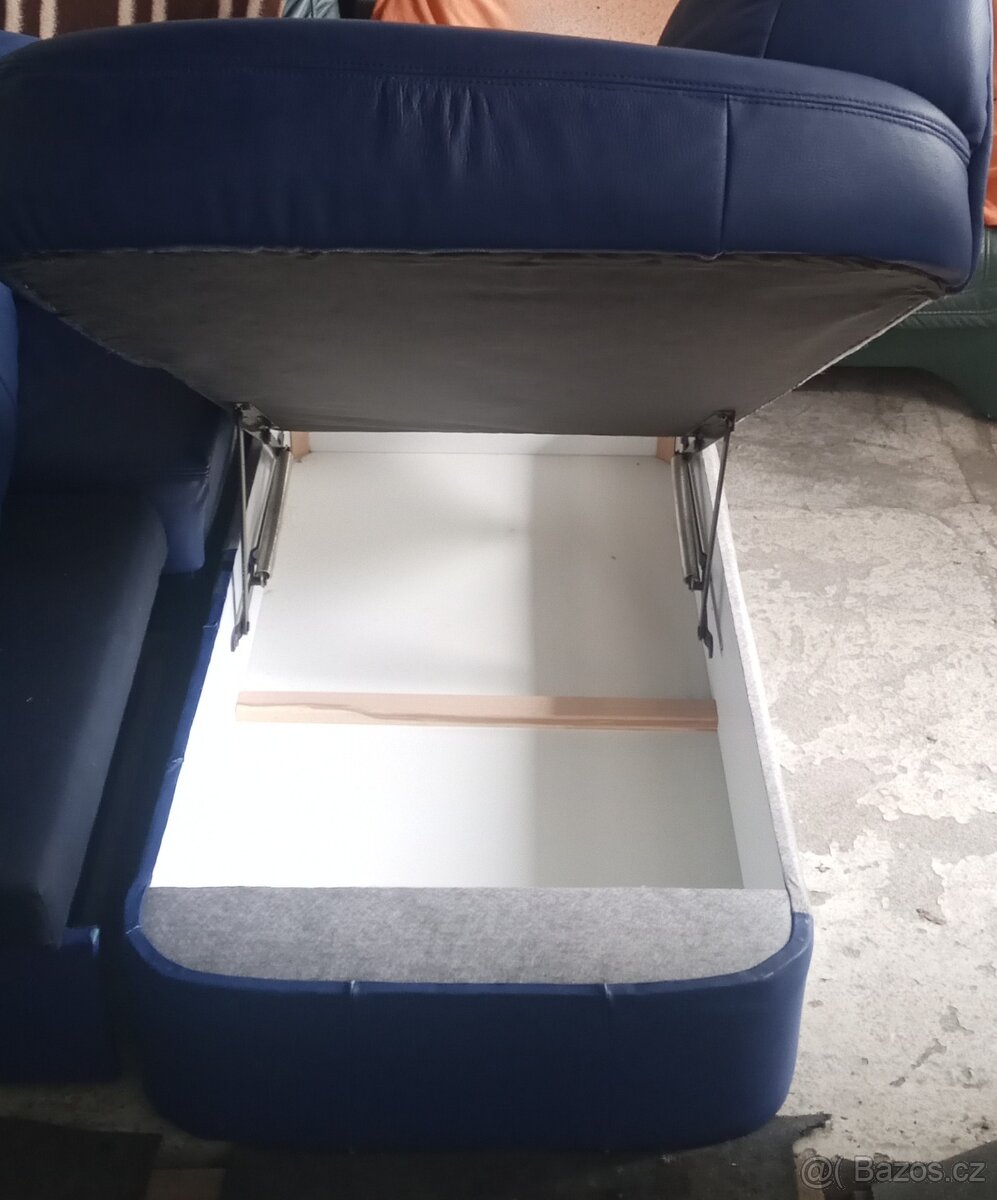 Kožená rohová sedačka s křeslem - 7