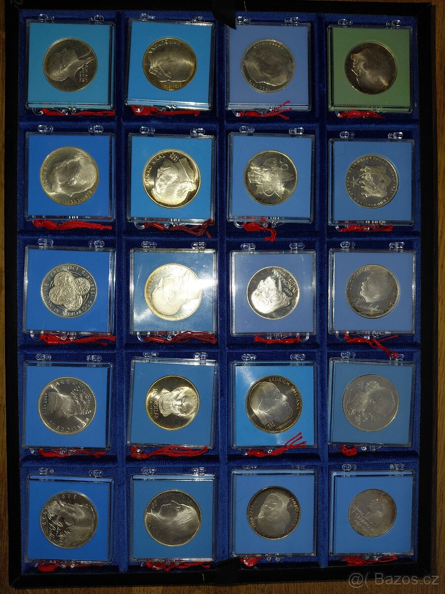 Komplet(94ks) sada stříbrných mincí ČSL - Proof 1954-1993 - 7