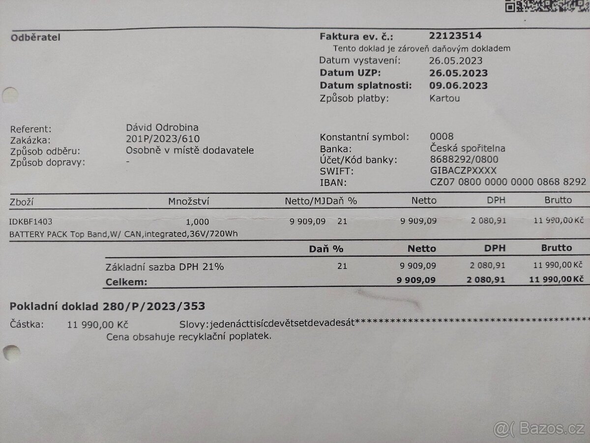 Baterie na horské kolo 36V 20 Ah 720 Wh - 7