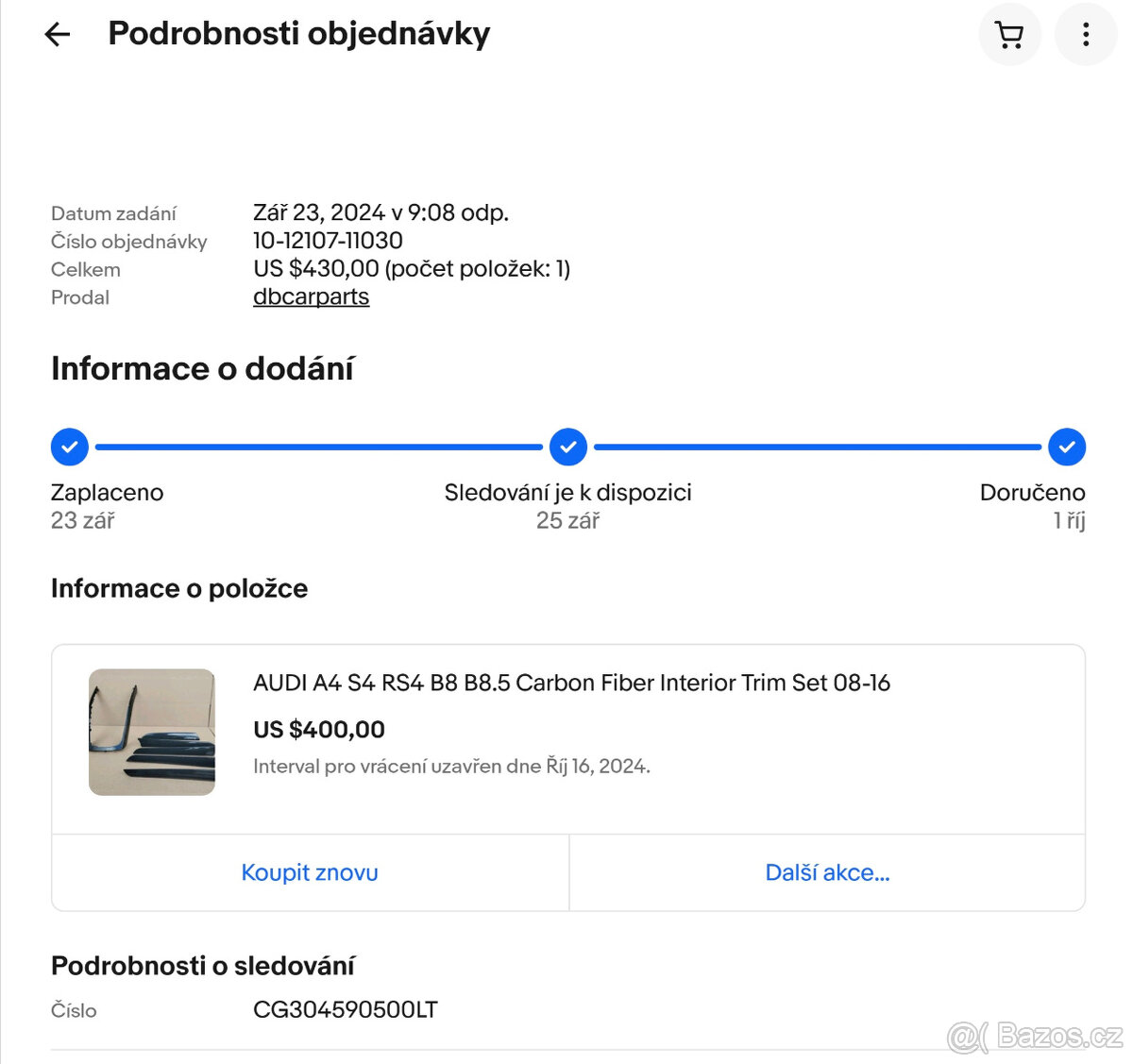 Audi A4/A5 B8 carbon interiérové lišty(hydrografika) - 7