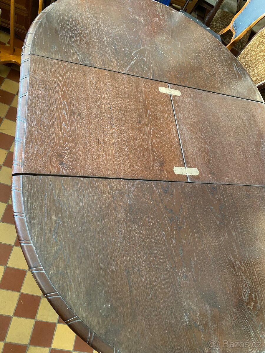 Starožitný stůl + židle - 7