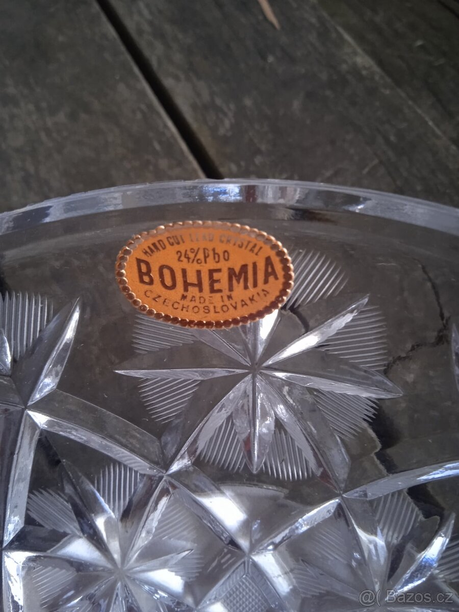 Luxusní, broušené, Bohemia Crystal mísy s podstavcem - 7