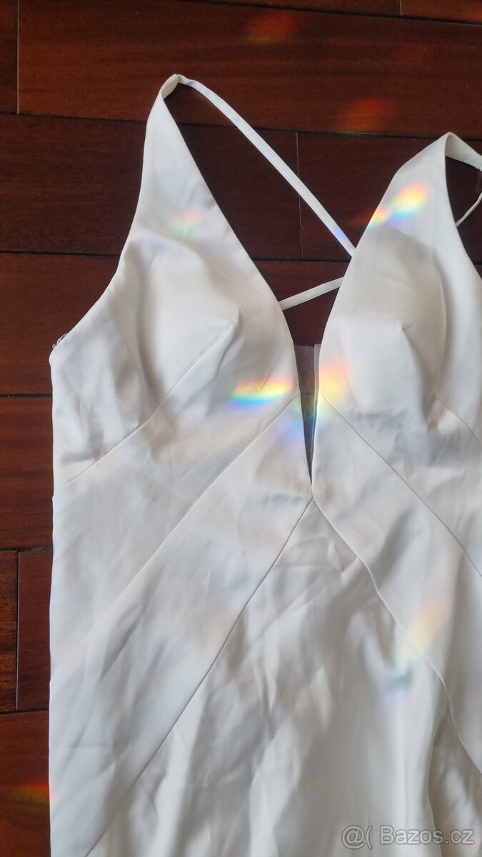 Saténové svatební šaty vel L/XL - 42/44 - 7