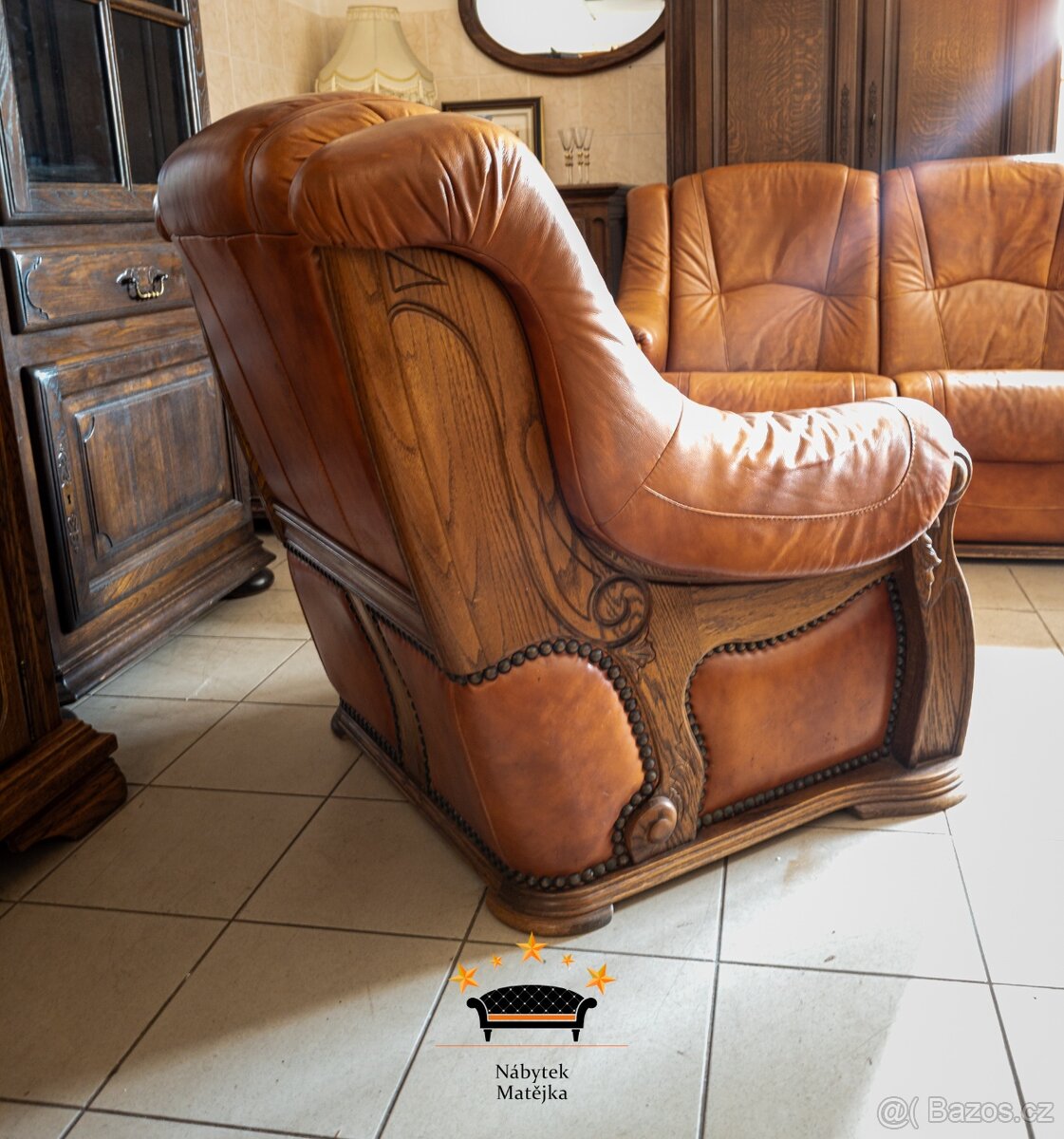 Sedací kožená souprava 3+1+1 -- - 7