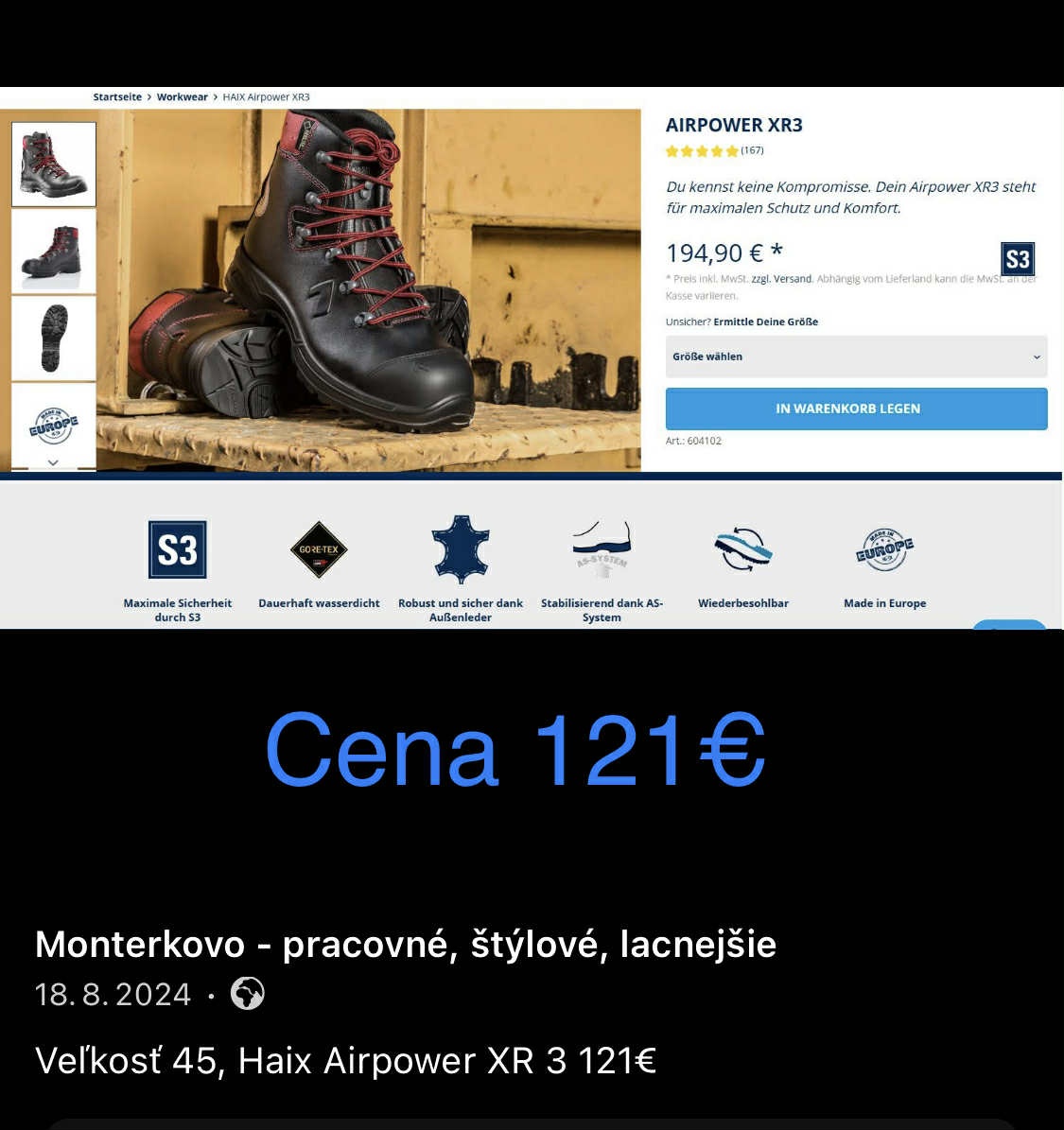 Pracovní boty, velikost 45, MIX 1 - 7