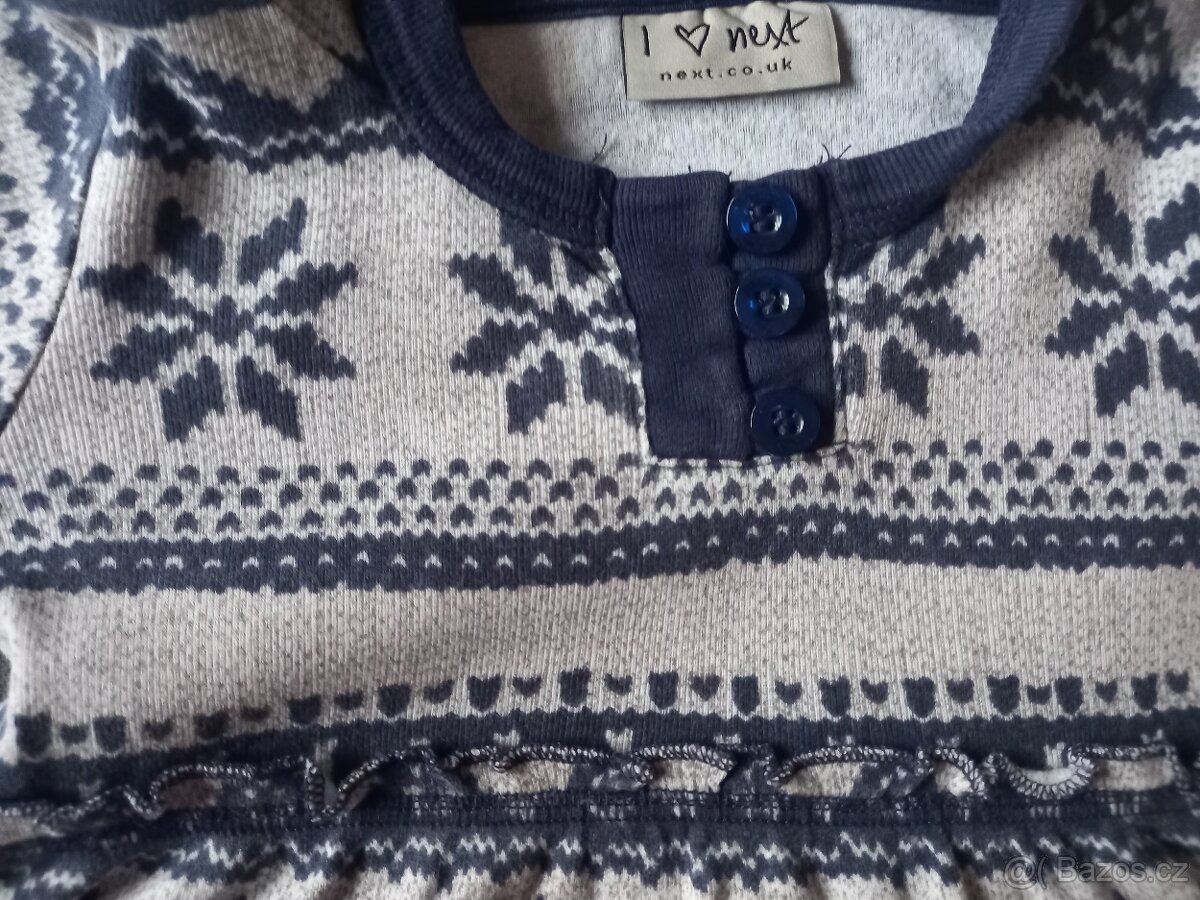 Zimni šaty Next vel. 98 s vlockou - 7