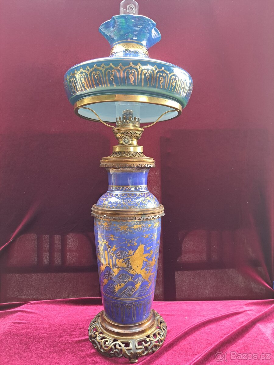 Petrolejová lampa - modrá - 7