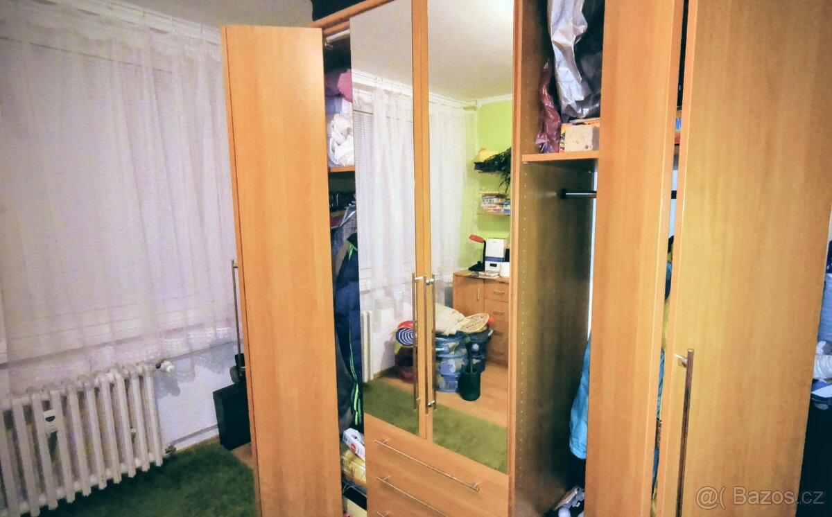 Velká 3dílná skříň dekor dřeva (buk) - 7