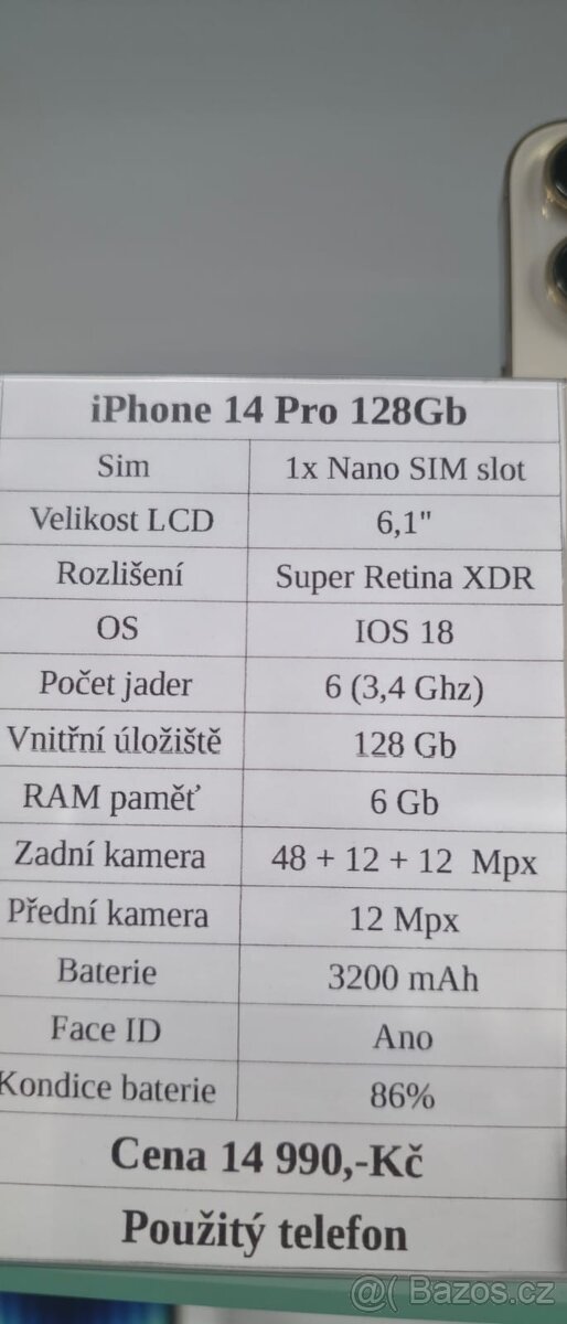 iPhone 14 Pro 128Gb Zlatý - 7
