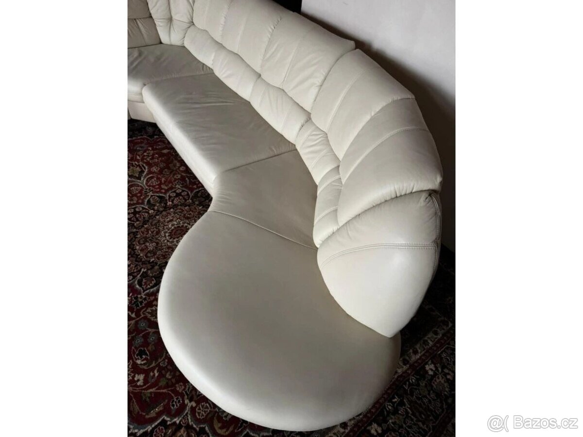 Rohová kožená sedací souprava, 3302 - 7