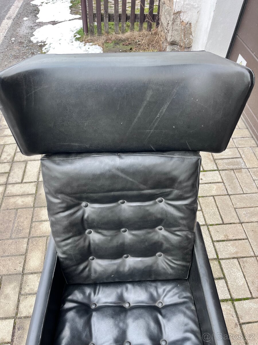 Koženkové křeslo Siesta 2 otočné ušák - 7