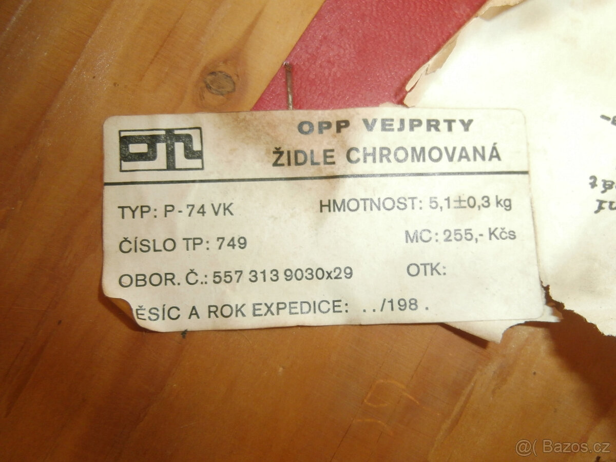 Židle 3 kusy kovová čalouněná RETRO celek za 500 kč - 7