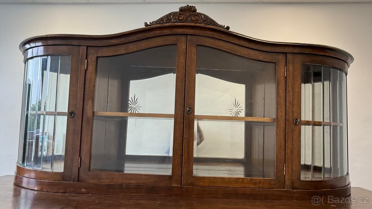 Starožitná komoda s vitrínou - 7