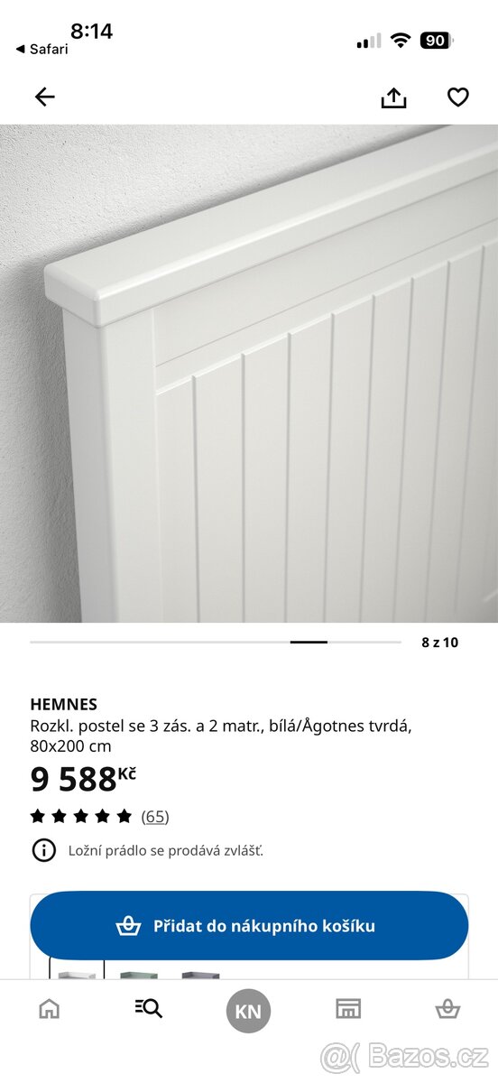 Bílá postel Hemnes Ikea - 7