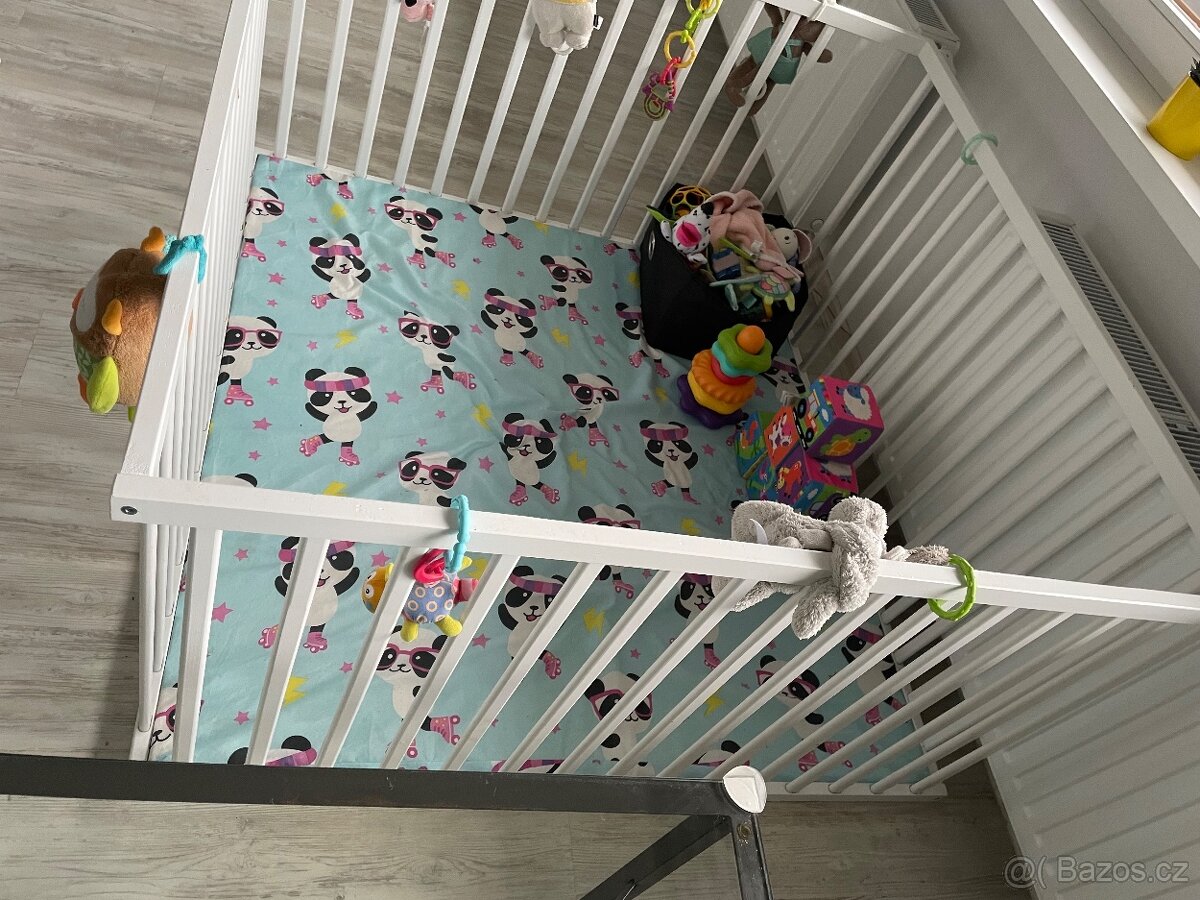 Dřevěná ohrádka pro děti 120 x 120 cm, bílá, BOBAS - 7