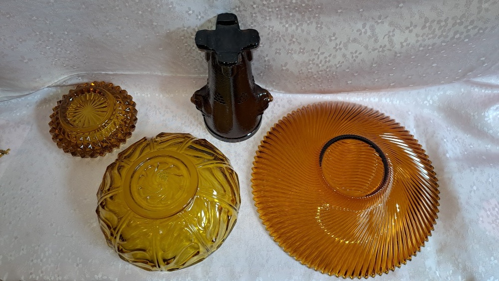 RETRO JANTAROVÉ SKLO UNION ŘÍMSKÁ ČÍŠE - 7