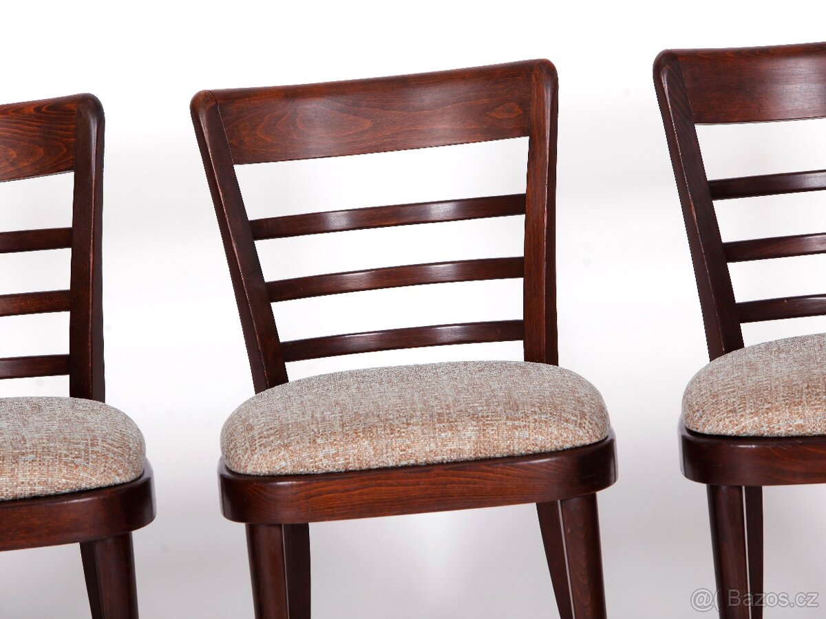 Krásné jídelní židle TON, buk, nové čalounění, 4 ks - 7